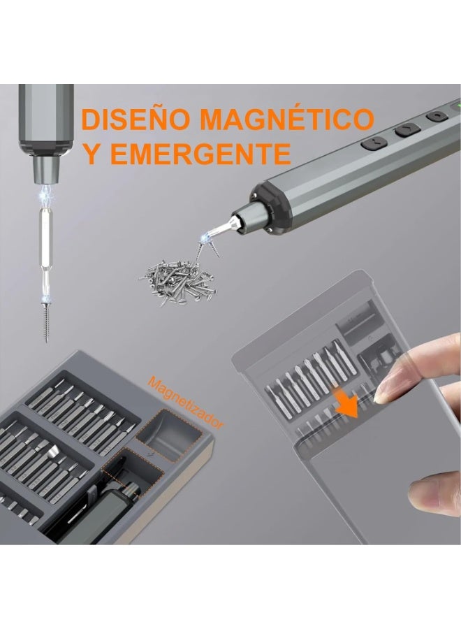 Precision Electric Screwdriver – 68-in-1 Rechargeable Portable Repair Tool Kit with Quick Charge, 5 Torque Settings, 4 LED Lights for Electronics - Image 3
