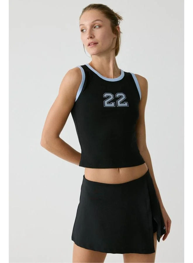 Urban Beat  Jenny Women's Round Neck Sleeveless Black T-Shirt with Print Details. for Women | Best Price UAE