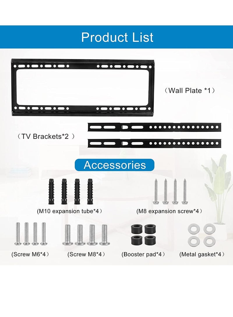 TV Wall Mount 26-63 Inches Ultra Strong Slim Fixed TV Bracket Heavy Duty Ultra Super Strong 50KG TV Wall Mount with Wall Fixing Kit for Flat Curved Screen TV LED - Image 5