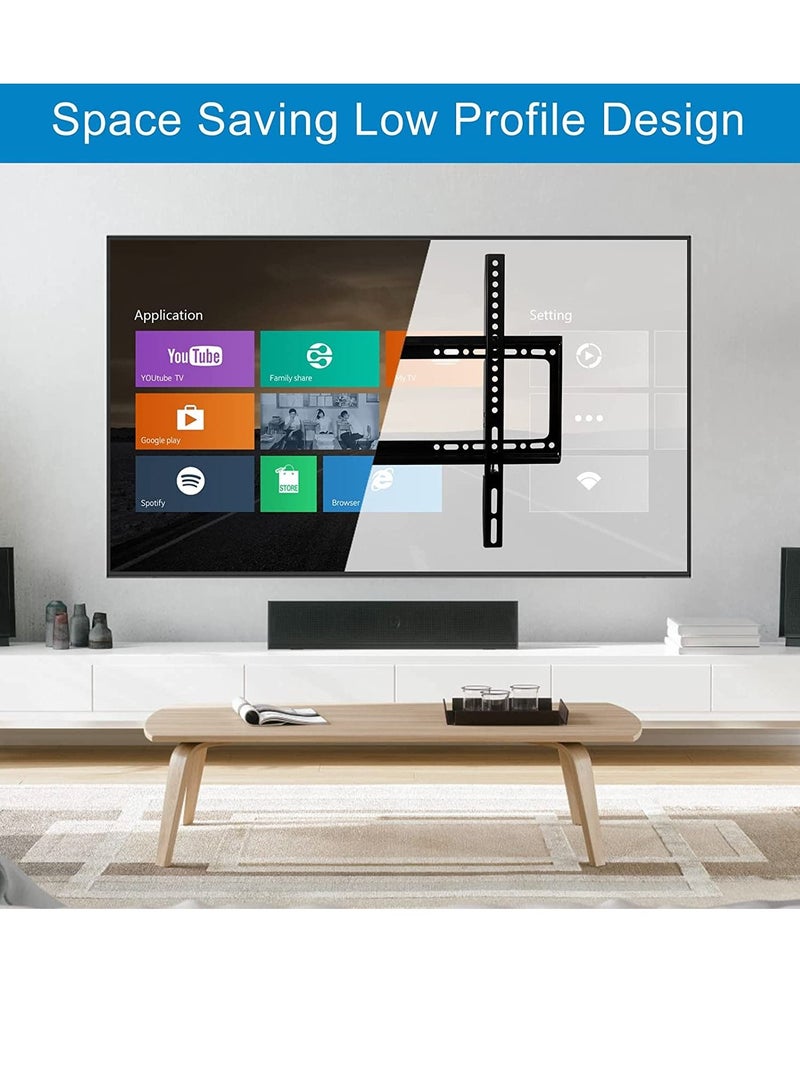 TV Wall Mount 26-63 Inches Ultra Strong Slim Fixed TV Bracket Heavy Duty Ultra Super Strong 50KG TV Wall Mount with Wall Fixing Kit for Flat Curved Screen TV LED - Image 2