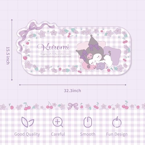 Kuitmor Kawaii Anime Mouse PadNonSlip Waterproof Desk Mat for KeyboardDurable Large Extended Gaming Mouse Pad with Bowknot Edge for Office Gaming KLM Flower Dream - Image 3