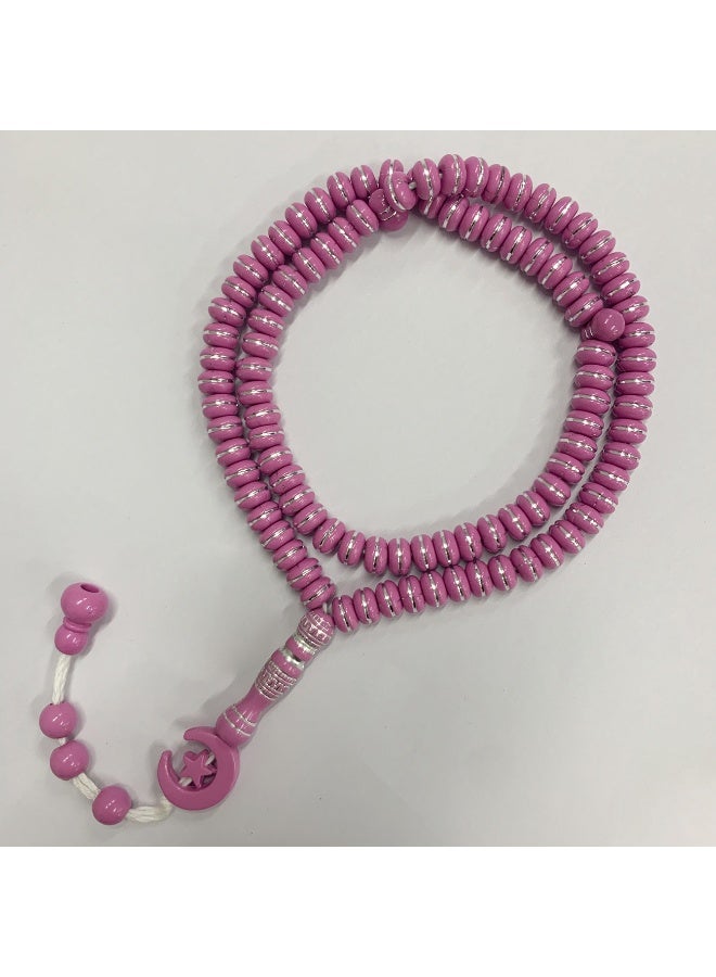 NIBEMINENT 99 Muslim Prayer Beads Pink/8mm 