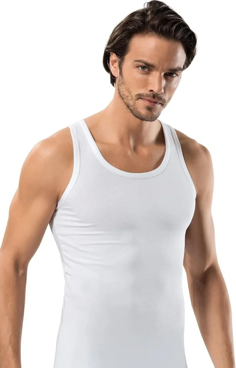 Erdem Men's Lycra Classic Suspender Undershirt 1116 - 3 Pieces