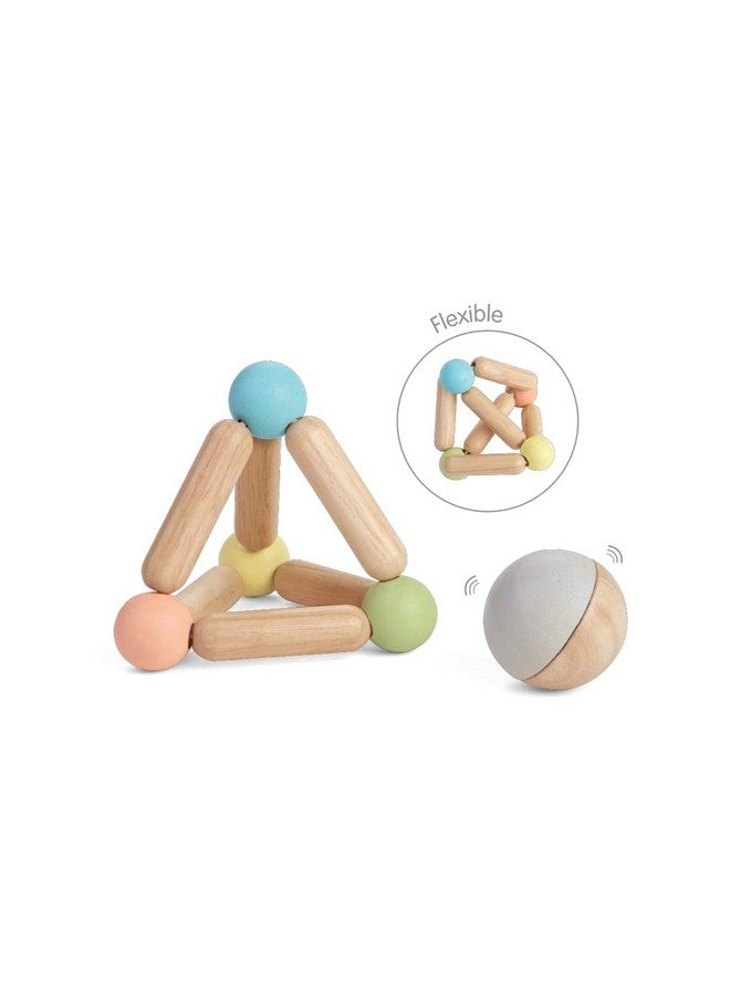 PlanToys Wooden Clutching Triangle Baby Toy with Gentle Sound in Two-Toned Ball (5256) | Pastel Color Collection |Sustainably Made from Rubberwood and Non-Toxic Paints and Dyes - Image 3