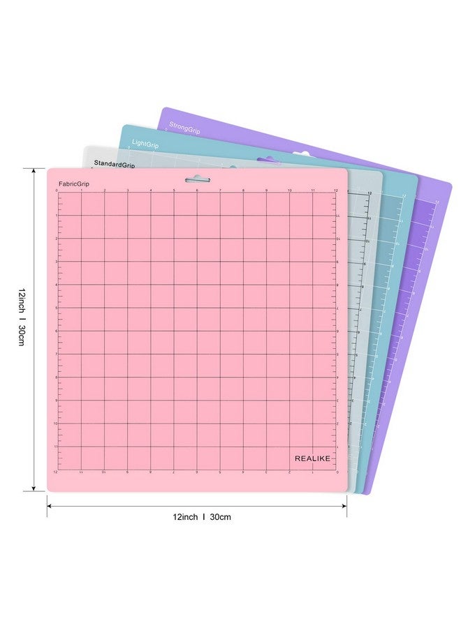 REALIKE Cutting Mat For Cricut Maker 3/Maker/Explore 3/Air 2/Air/One (12X12 Inch 4 Mats Standardgrip/Lightgrip/Stronggrip/Fabricgrip) Variety Adhesive Cricket Cut Mats For Cricut - Image 2