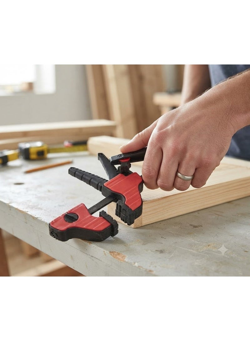 Beorol One Handed Quick Grip Mini Bar Clamp for Woodworking Carpentry - Ratchet Bar Clamp for Furniture Assembling & Manufacturing (4 inch (100mm)) - Image 3