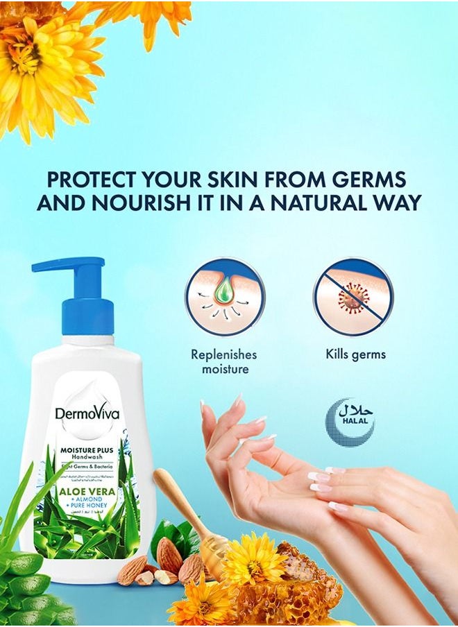 DermoViva - Dermoviva Moisture Plus Care Handwash | Gently Cleanses & Provides Intense Hydration Making Your Skin Soft and Supple - 200ml - Image 1