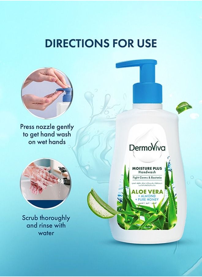 DermoViva - Dermoviva Moisture Plus Care Handwash | Gently Cleanses & Provides Intense Hydration Making Your Skin Soft and Supple - 200ml - Image 1
