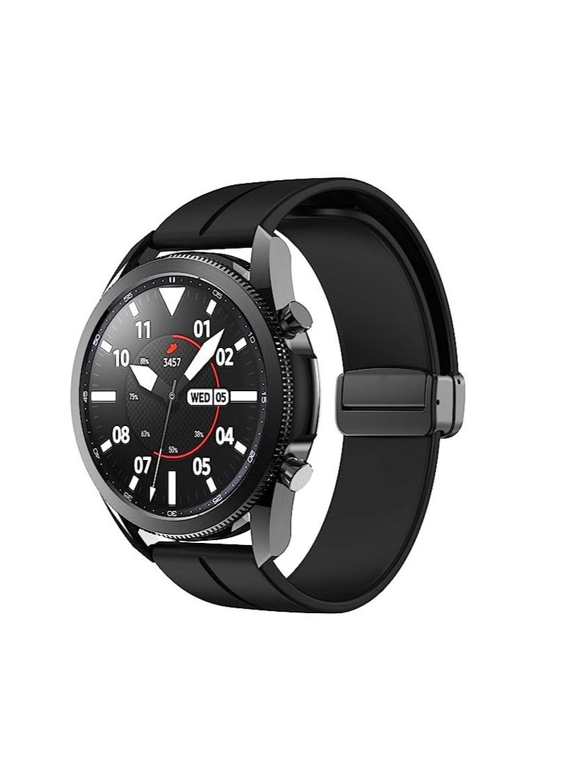 22mm Silicone Strap With Magnetic Folding Buckle  For Huawei GT3 GT2 GT2 Pro GT3 Pro Black - Image 4