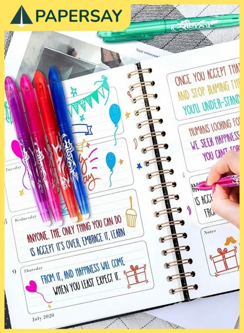 PAPERSAY 8-Color Erasable Gel Pens, 0.5mm Fine Tip - Rollerball Erasable Pens with Ink Eraser for Kids, Adults, School & Office - Image 5