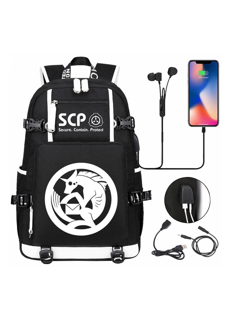 USB Print Youth Casual Travel Backpack