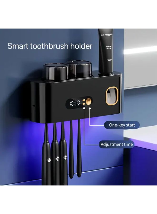 White Wall Mounted Smart Toothbrush Holder With One Touch Operation Auto Sync - Image 1