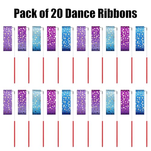 AITIME Ribbon Wands Party Favors for Kids, 20 Pack Rhythmic Gymnastics Ribbon, Girl Birthday ,Outdoor Party Games Supplies, Dance Streamers, Stars Ribbon Dancer - Image 3