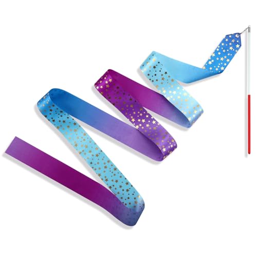 AITIME Ribbon Wands Party Favors for Kids, 20 Pack Rhythmic Gymnastics Ribbon, Girl Birthday ,Outdoor Party Games Supplies, Dance Streamers, Stars Ribbon Dancer - Image 2