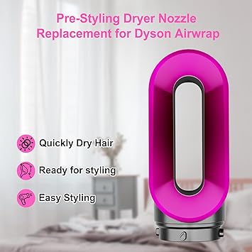 ZEPHBLOW PreStyling Dryer Attachment for Dyson Airwrap HS01HS05 PreShaped Nozzle Replacement Attachment Compatible with Dyson Air wrap Part NO96975901 Rose - Image 4