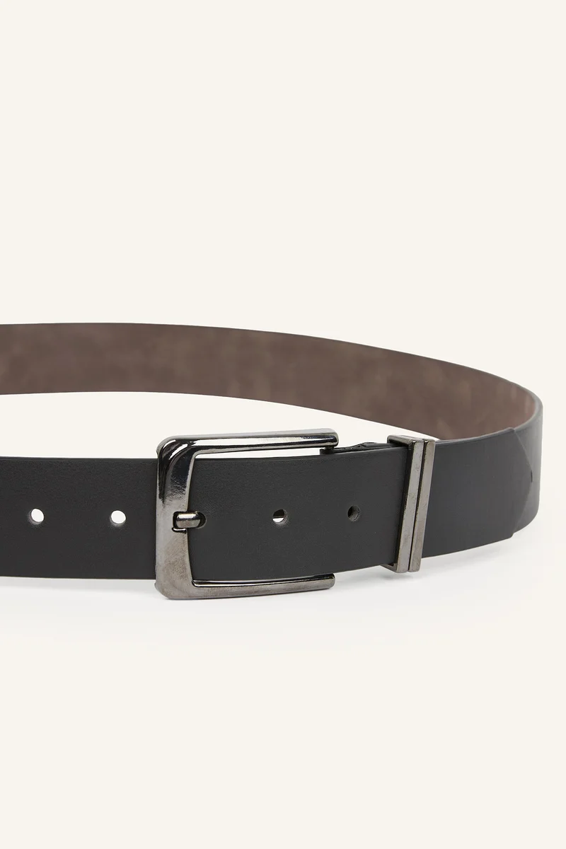 Defacto Man Rectangle Clasp Faux Leather