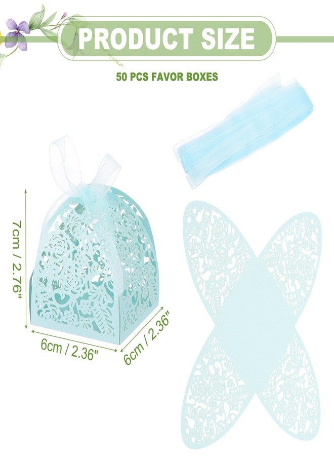 PATIKIL 2.36x2.36x2.76 Inch Favor Boxes, 50 Pcs Candy Party Gift Boxes for Wedding Mother's Day Easter Anniversary Christmas Graduation Celebration, Pearl Light Blue - Image 2
