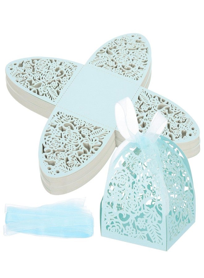 PATIKIL 2.36x2.36x2.76 Inch Favor Boxes, 50 Pcs Candy Party Gift Boxes for Wedding Mother's Day Easter Anniversary Christmas Graduation Celebration, Pearl Light Blue - Image 1