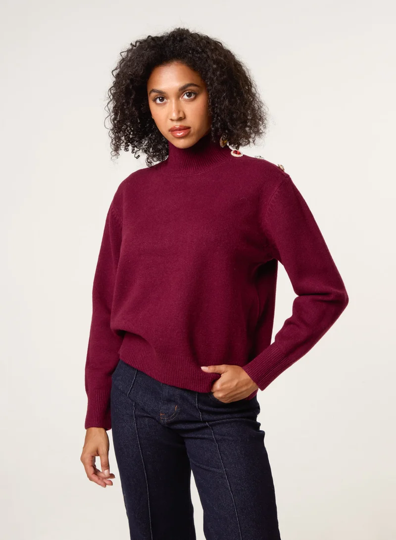 Blue Vanilla Jewel Button Jumper