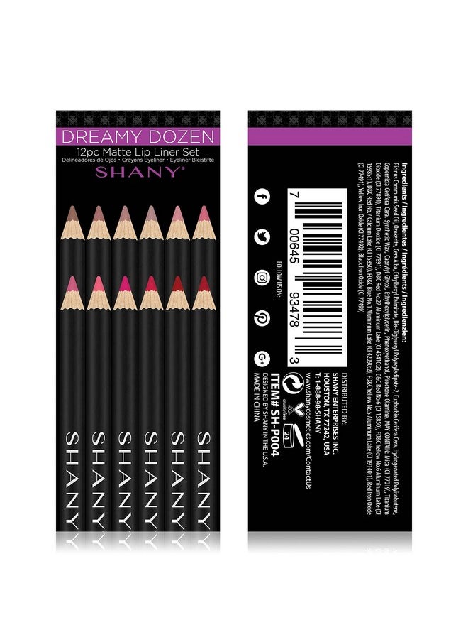 Shany SHANY Dreamy Dozen Matte Lip Liner Set Vegan - Long-Lasting Professional Velvet Cruelty-Free Lipstick Pencils Pens in Varying Shades - Pack of 12  - Image 3