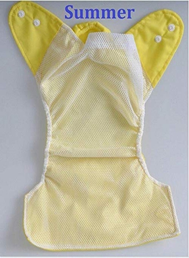 Ineffable Baby Cloth Diaper Reusable Baby Diapers Cover Washable Nappies with Baby Insert Pads- Adjustable Size- Summer Version (Assorted Colours) - Image 4