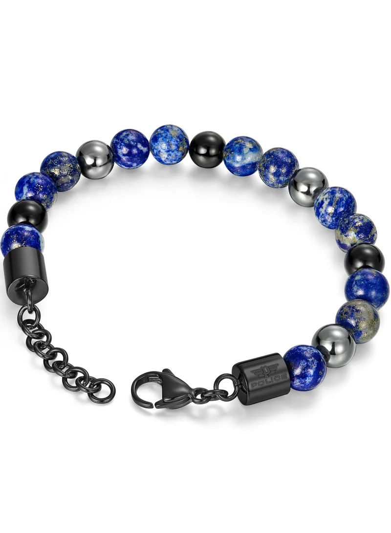 POLICE Spheres Tri-Color Bead Gents Bracelet Grey, Navy and Black