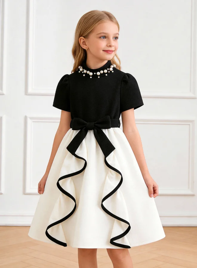 Take Two Girls Embellished Bow Detail Dress