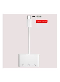 Samu 3-In-1 Type-C Card Reader to SD TF USB Connection Smart Memory Card Reader White  - Image 2