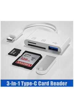 Samu 3-In-1 Type-C Card Reader to SD TF USB Connection Smart Memory Card Reader White  - Image 1