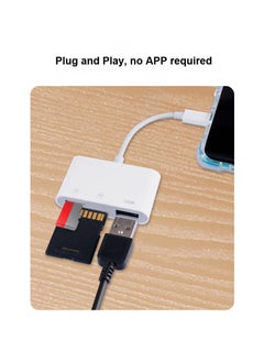 Samu 3-In-1 Type-C Card Reader to SD TF USB Connection Smart Memory Card Reader White  - Image 4