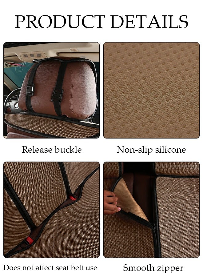 DUNISO Auto Breathable Luxury Breathable Rear Bench Car Seat Cover Fit Four Seasons Back Seat Protector Universal Rear of Car Seat Cushions Universal Fit for 95% Cars SUV Pickup Vans - Image 2