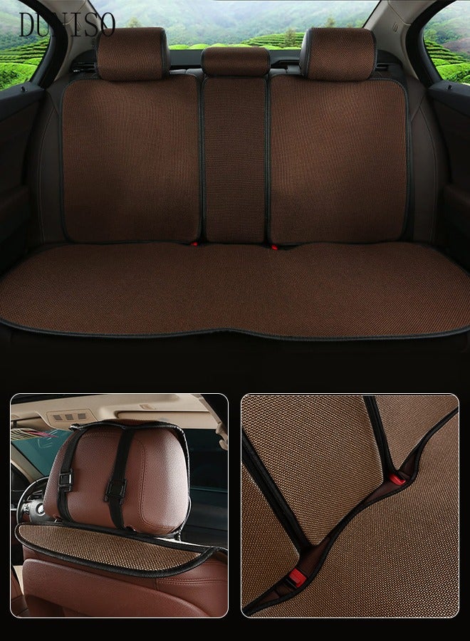 DUNISO Auto Breathable Luxury Breathable Rear Bench Car Seat Cover Fit Four Seasons Back Seat Protector Universal Rear of Car Seat Cushions Universal Fit for 95% Cars SUV Pickup Vans - Image 1
