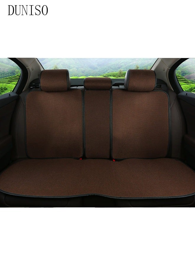 DUNISO Auto Breathable Luxury Breathable Rear Bench Car Seat Cover Fit Four Seasons Back Seat Protector Universal Rear of Car Seat Cushions Universal Fit for 95% Cars SUV Pickup Vans - Image 4