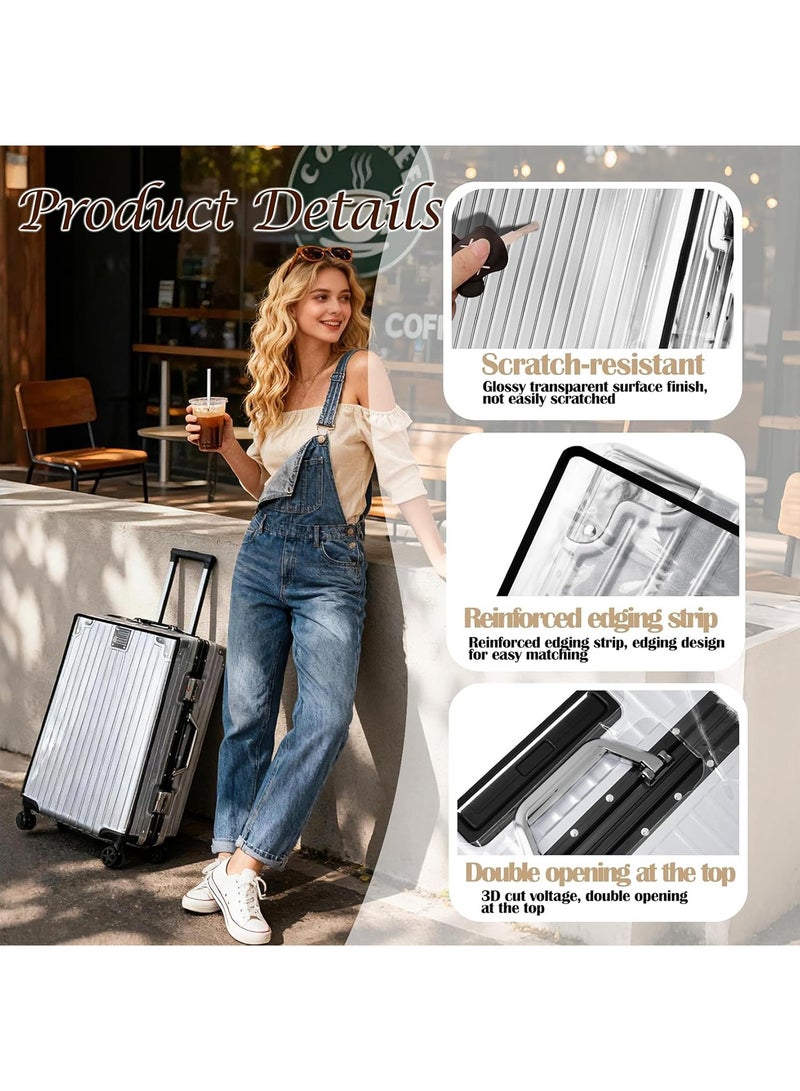LIVQORA 3PCS Clear PVC Luggage Cover Set (20/24/28 Inch) – Waterproof Transparent Suitcase Protector, TSA Approved Travel Dust & Scratch Protection - Image 4