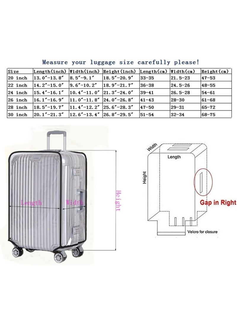 LIVQORA 3PCS Clear PVC Luggage Cover Set (20/24/28 Inch) – Waterproof Transparent Suitcase Protector, TSA Approved Travel Dust & Scratch Protection - Image 2