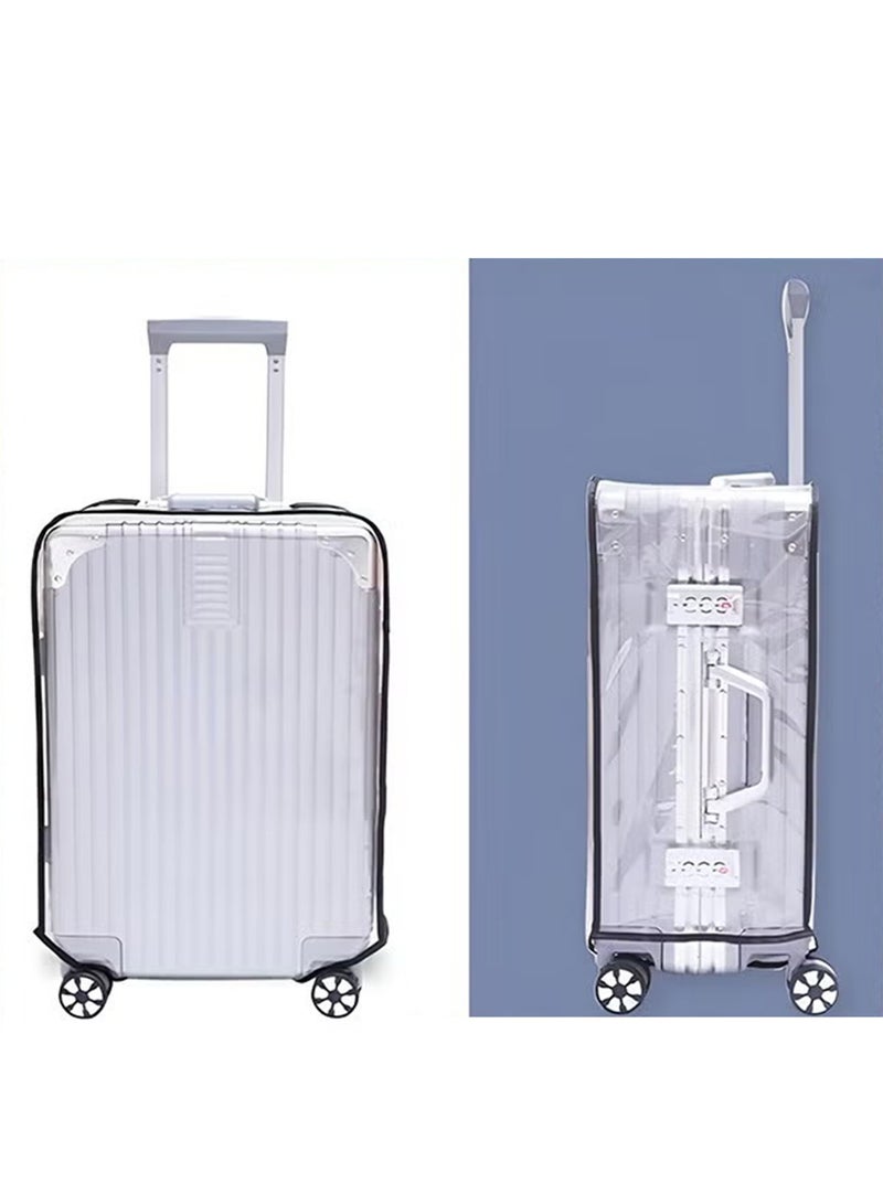 LIVQORA 3PCS Clear PVC Luggage Cover Set (20/24/28 Inch) – Waterproof Transparent Suitcase Protector, TSA Approved Travel Dust & Scratch Protection - Image 3