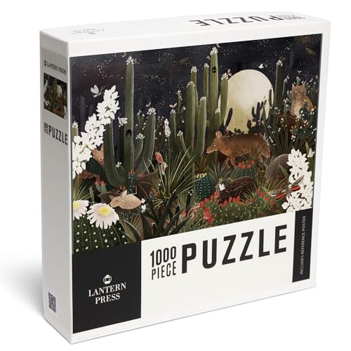 Lantern Press Desert After Dark 1000 Piece Jigsaw Puzzle for Adults Made in USA with Reference Poster - Image 1