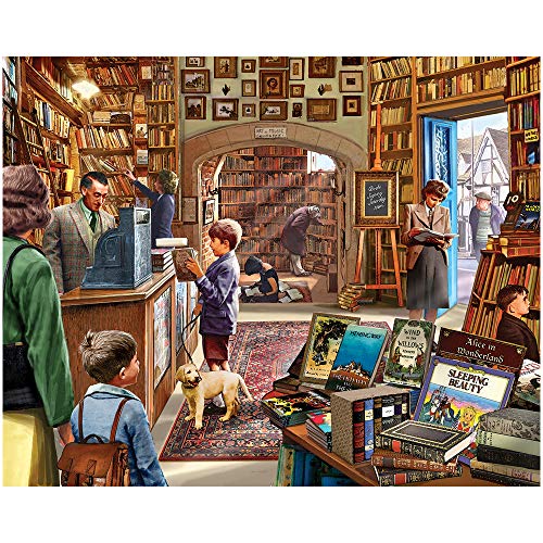 White Mountain Puzzles Old Book Store 1000 Piece Jigsaw Puzzle - Image 1