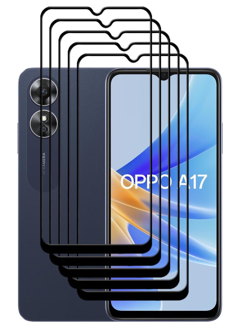 ACLIX 5 Pieces Antistatic ESD Dustproof Premium Quality High Definition Tempered Glass Screen Protector Designed For Oppo A17 - Image 1