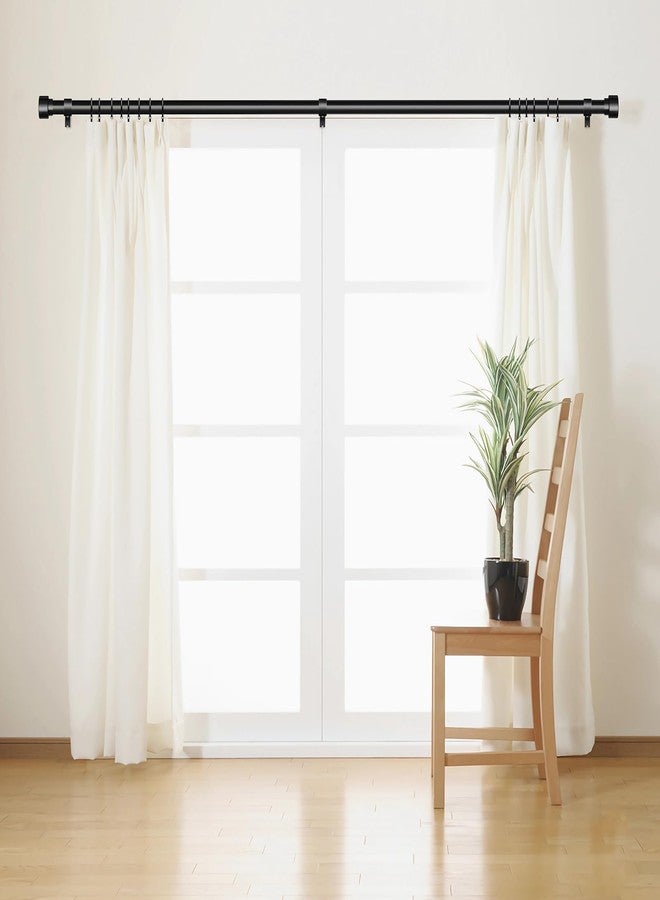 Time Forest Black Curtain Rods for Windows 48 to 84, 1 Inch Adjustable Heavy Duty Long Window Curtain Rod with End Caps, Modern Indoor Outdoor Drapery Rods for Patio Bedroom, Size 32" - 90", 2 Pack - Image 3