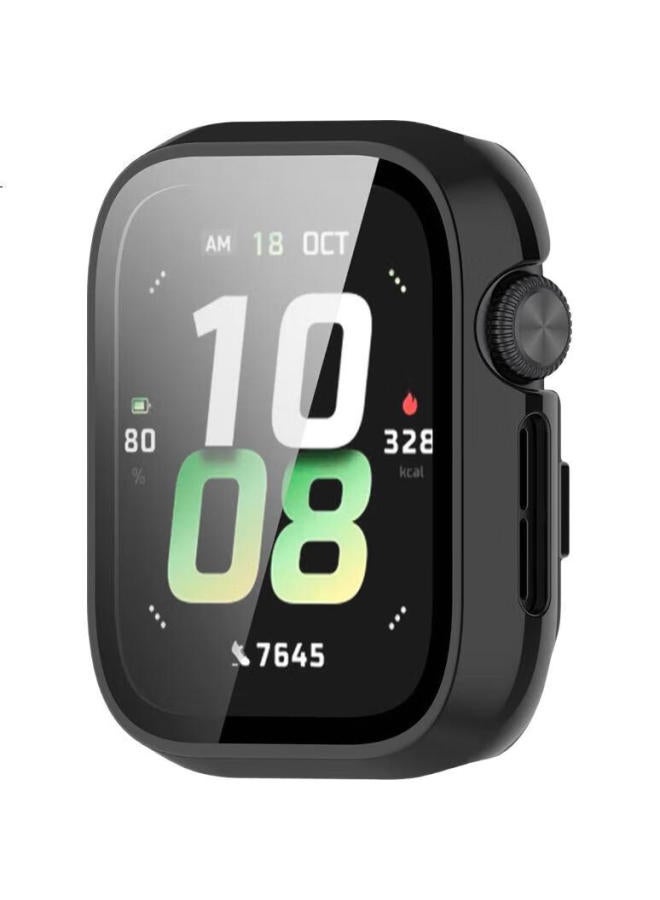 KMaxAI Protective Case + Screen Protector For Honor Watch 5, Full Coverage Watch 5 Dial Protection Case & Screen Tempered Glass Film, Scratch-Resistant Hard Shell, Anti-Fingerprint Wristband Case, Bla - Image 1