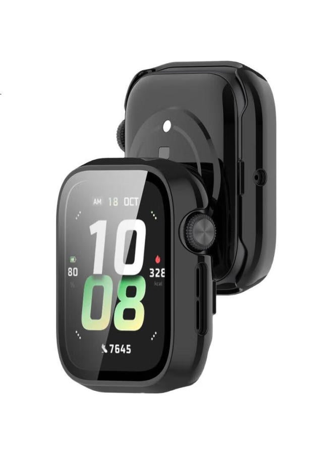 KMaxAI Protective Case + Screen Protector For Honor Watch 5, Full Coverage Watch 5 Dial Protection Case & Screen Tempered Glass Film, Scratch-Resistant Hard Shell, Anti-Fingerprint Wristband Case, Bla - Image 3