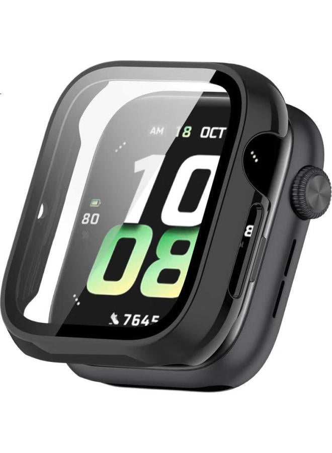 KMaxAI Protective Case + Screen Protector For Honor Watch 5, Full Coverage Watch 5 Dial Protection Case & Screen Tempered Glass Film, Scratch-Resistant Hard Shell, Anti-Fingerprint Wristband Case, Bla - Image 2