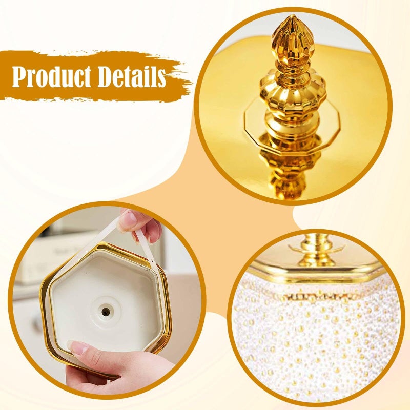 Amagogo 3 Pack Airtight Hexagon Canister Set Elegant Food Storage Jar With Lid For Kitchen Counter Coffee Sugar Tea Cereal Candy Snacks Style E - Image 4