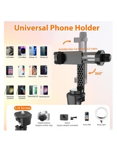 Generic Ufanore 170cm Tripod for iPhone, Extendable Phone Tripod with Remote and 360° Rotation Phone Holder, Aluminum & Sturdy Selfie Stick Tripod with Wider Legs and Thicker Tube, Unique Gold Knobs Lock  - Image 3