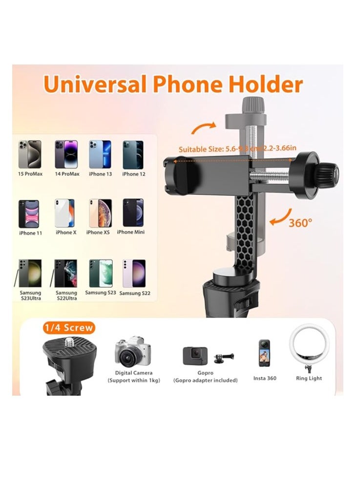 Generic - Ufanore 170cm Tripod for iPhone, Extendable Phone Tripod with Remote and 360° Rotation Phone Holder, Aluminum & Sturdy Selfie Stick Tripod with Wider Legs and Thicker Tube, Unique Gold Knobs Lock - Image 1