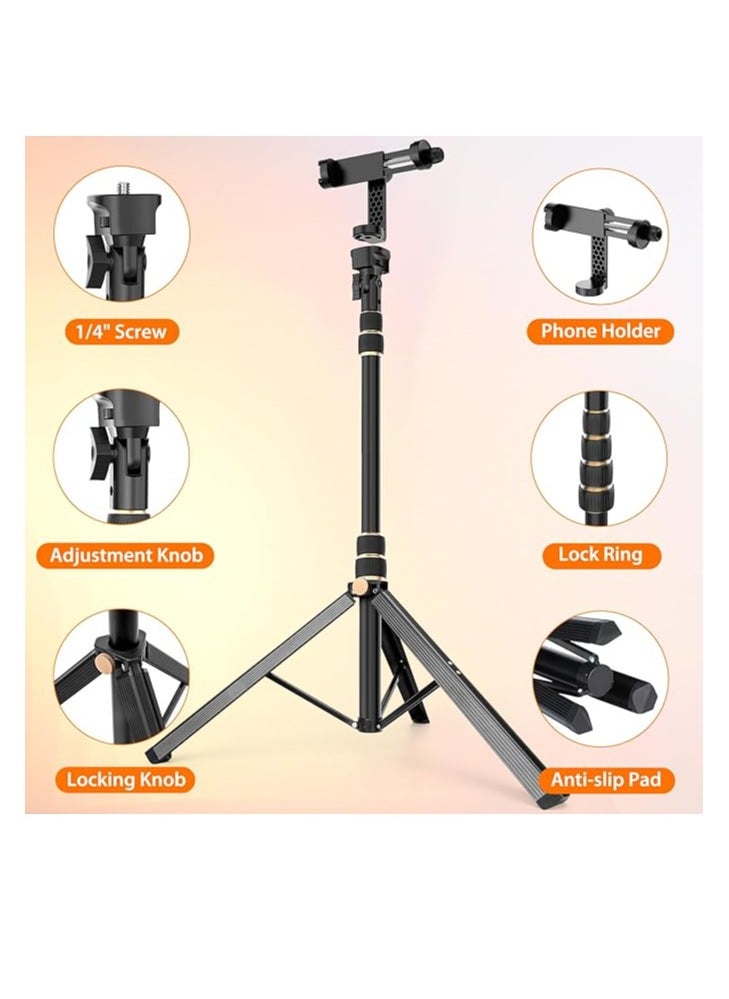 Generic - Ufanore 170cm Tripod for iPhone, Extendable Phone Tripod with Remote and 360° Rotation Phone Holder, Aluminum & Sturdy Selfie Stick Tripod with Wider Legs and Thicker Tube, Unique Gold Knobs Lock - Image 1