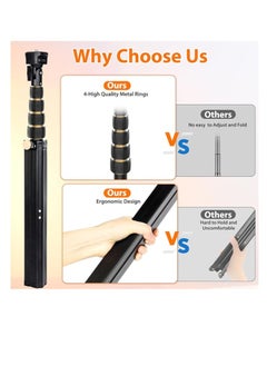 Generic Ufanore 170cm Tripod for iPhone, Extendable Phone Tripod with Remote and 360° Rotation Phone Holder, Aluminum & Sturdy Selfie Stick Tripod with Wider Legs and Thicker Tube, Unique Gold Knobs Lock  - Image 4