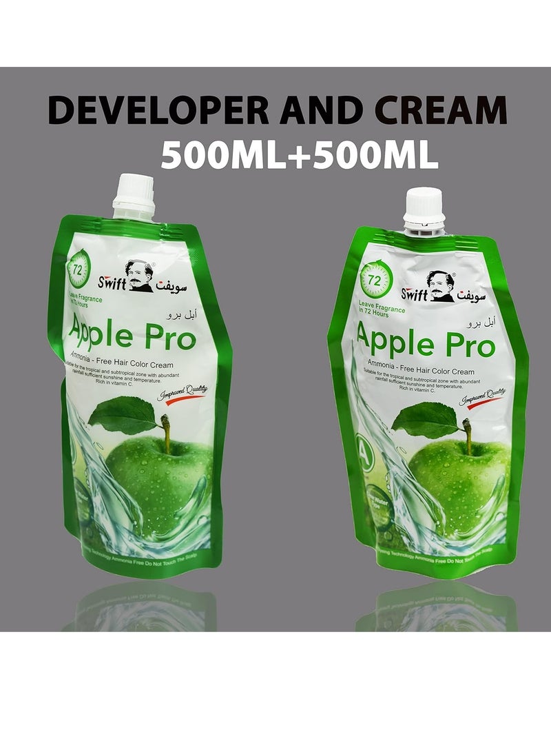 سويفت كريم صبغة شعر ابل برو بتركيبة متطورة وتغطية 100% للشعر الابيض من سويفت، كريمية بلون اسود طبيعي، 500 مل (لون طبيعي) - Image 2
