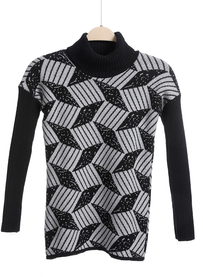 Caesar Girls Wool Pullover With Mutlicolour Design  - Image 1